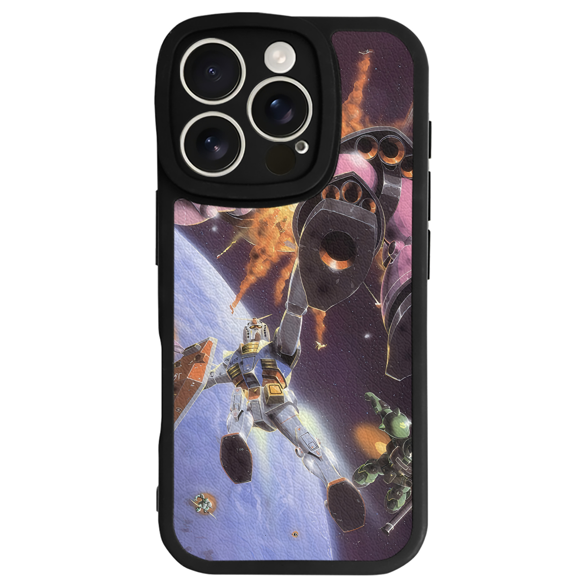 （画像用） 機動戦士ガンダム Mobile Suit Gundam 【iPhone 16シリーズ対応】シリコンスマホケース（レザー調） 材質：シリコン